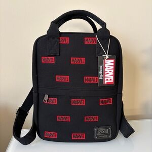 *SOLD* NWT Loungefly Marvel Logo Embroidered Canvas Mini Backpack